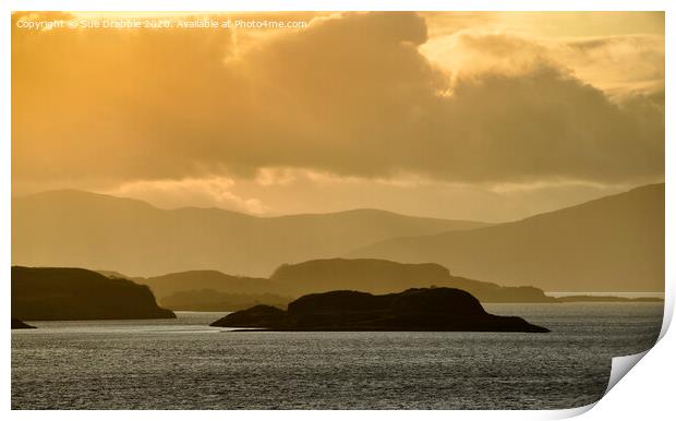 Loch Linnhe sunset Print by Susan Cosier