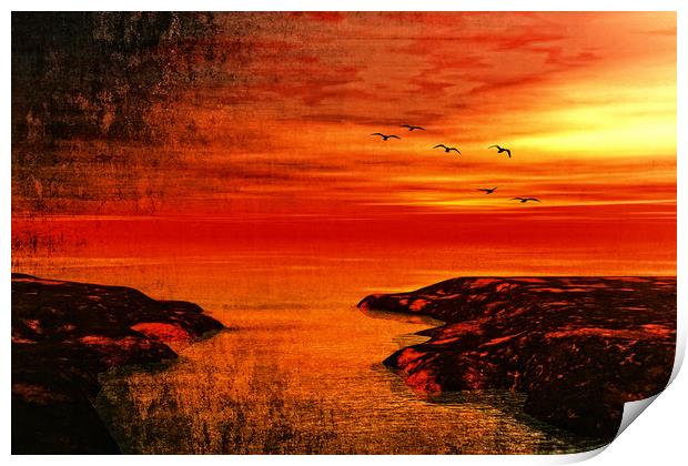 romantic sunset  Print by Dagmar Giers