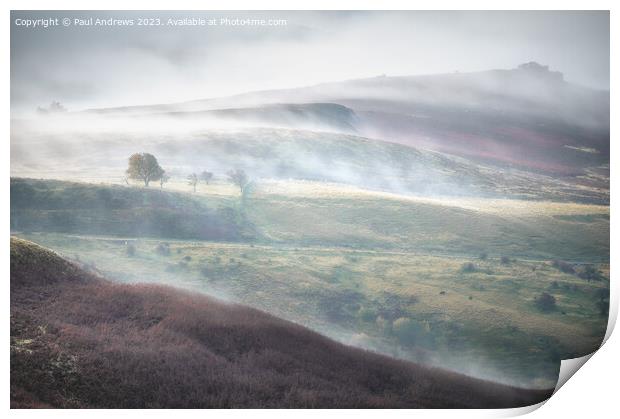 Misty Peaks Print by Paul Andrews
