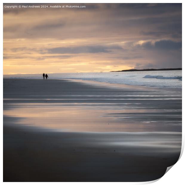 Luskentyre 'Sunset Stroll' Print by Paul Andrews