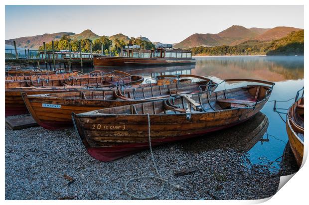 Derwent Rowing Boats. Print by Paul Andrews