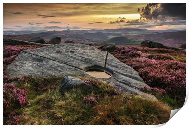 Stanage Edge Sunset Print by Paul Andrews