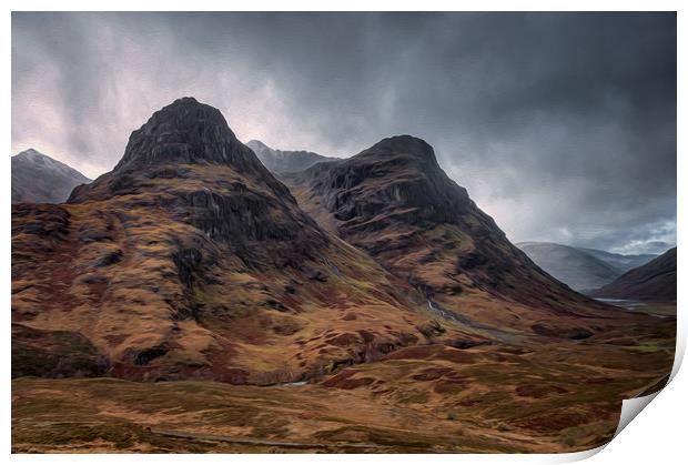 The Sisters of Glencoe (Oil Paint Style) Print by Paul Andrews