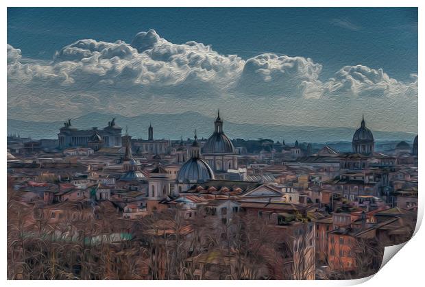 Rome Skyline #2 Print by Paul Andrews