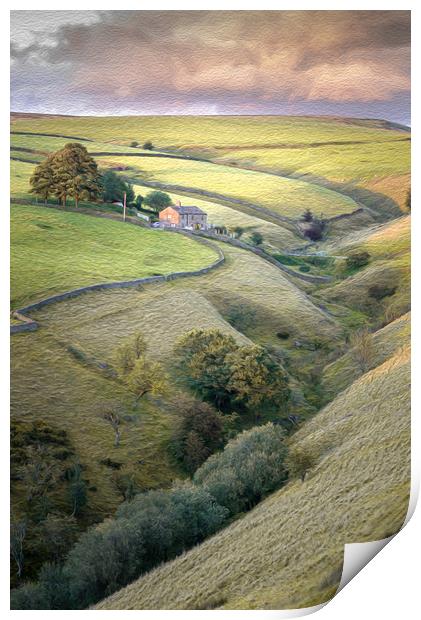 Bettfield Clough Farm Print by Paul Andrews