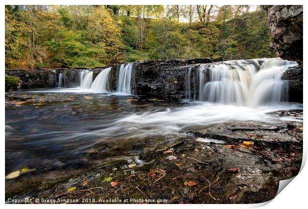 Upper Falls, Aysgarth Print by Gregg Simpson