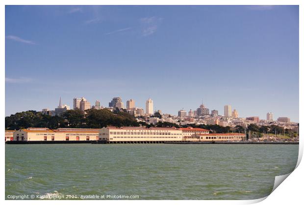 Fort Mason Center and San Francisco from the Bay Print by Kasia Design