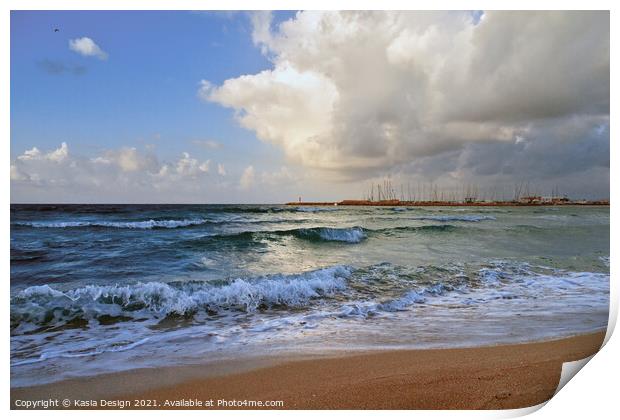 Mallorca: Playa Can Pastilla after the Storm Print by Kasia Design