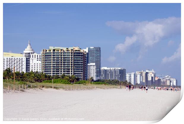 Miami Beach, Florida, USA Print by Kasia Design