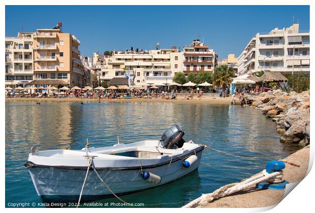 Ammos Beach, Agios Nikolaos, Crete Print by Kasia Design