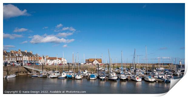 Anstruther Harbour and Marina Print by Kasia Design