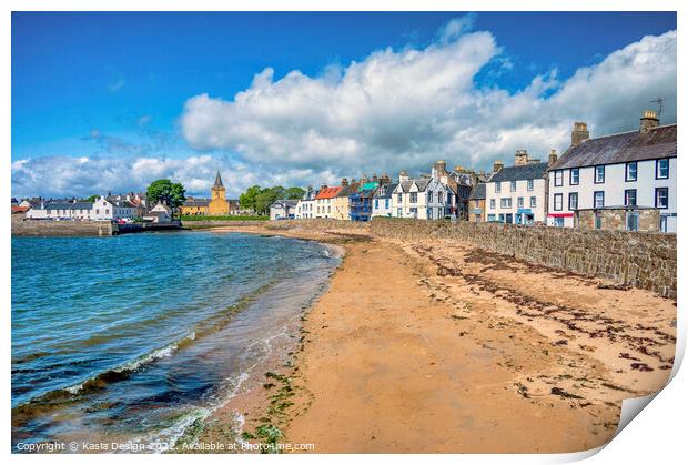 Anstruther Shorefront Sea View Print by Kasia Design