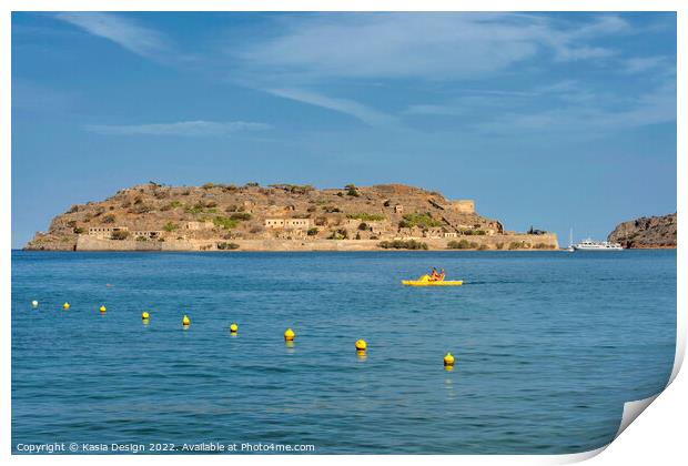 Spinalonga from Plaka, Crete, Greece Print by Kasia Design