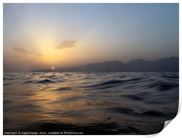 Mermaid's Sunrise View Print by Kasia Design