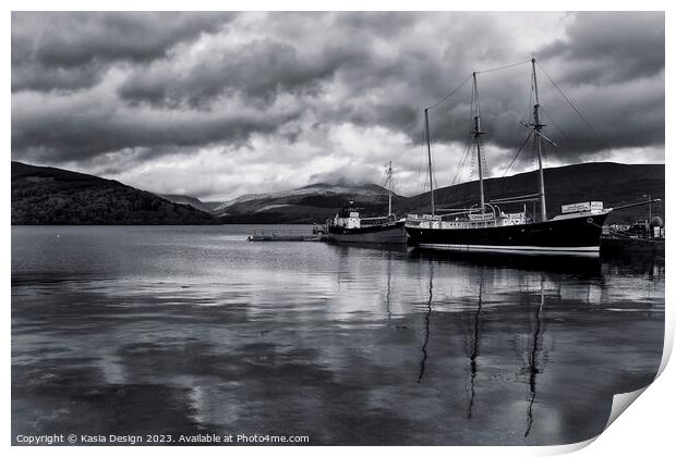 Historic Clyde Puffers in Inveraray Harbour  Print by Kasia Design