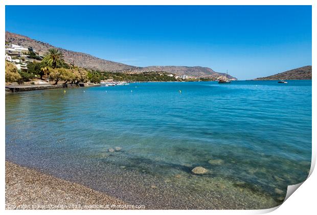 Turquoise Waters Elounda, Crete Print by Kasia Design