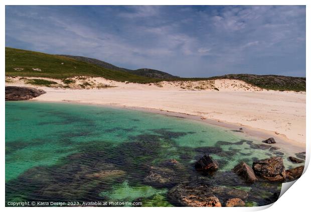 Secluded Hebridean Beach on Vatersay Print by Kasia Design