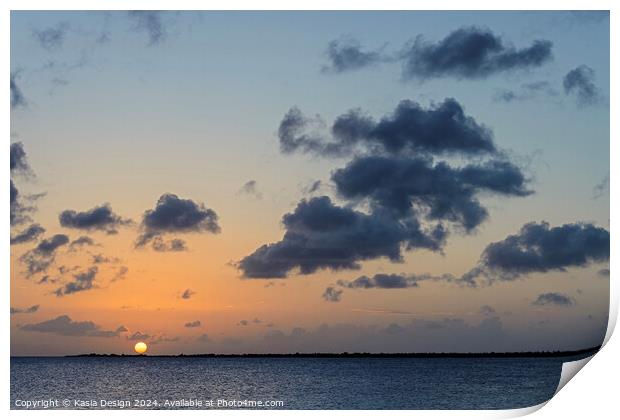 Caribbean Sunset Print by Kasia Design