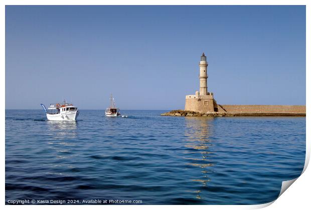 Chania Harbour Entrance Print by Kasia Design