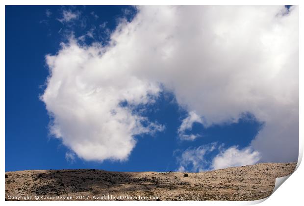 Clouds over Rugged Ground, Crete, Greece Print by Kasia Design
