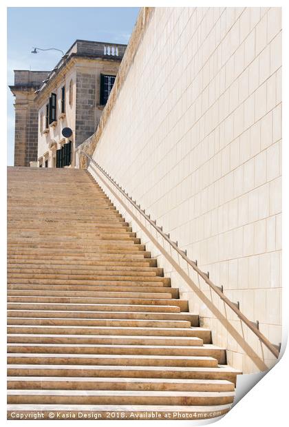 Valletta Stairway Print by Kasia Design