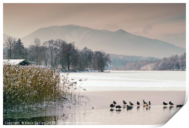 Winter on Lake Staffel Print by Kasia Design