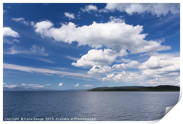 Mull of Kintyre Coast and Isle of Jura Print by Kasia Design