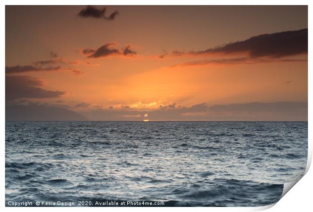 Serene Sunset over the Atlantic Print by Kasia Design