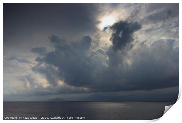 Storm Clouds over Mirabello Bay Print by Kasia Design