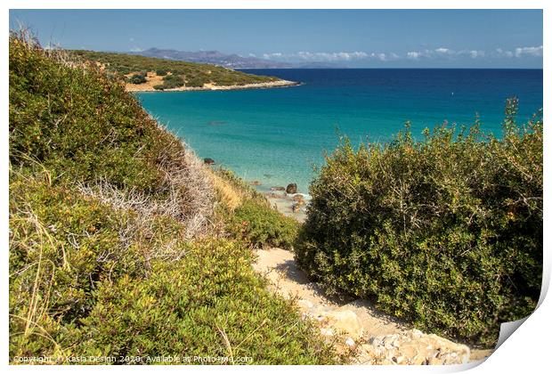 Path to Paradise at Voulisma Beach, Crete, Greece Print by Kasia Design