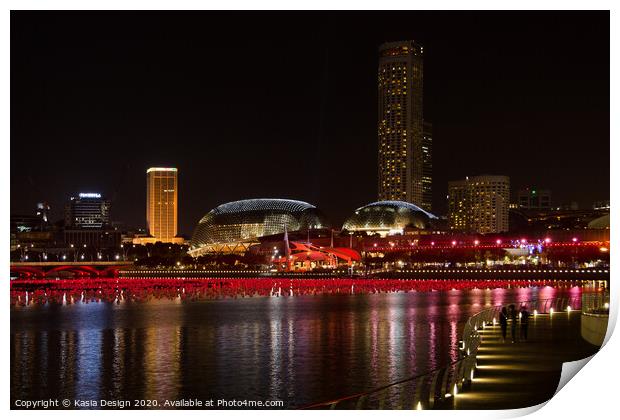 Marina Bay at New Year, Singapore Print by Kasia Design