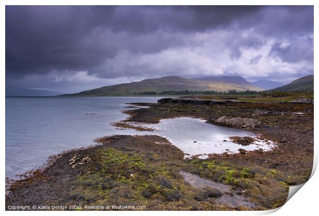 Rain Approaching over the Sound of Mull Print by Kasia Design