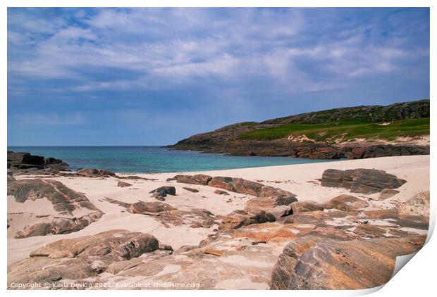 Secluded Beach, Isle of Vatersay Print by Kasia Design