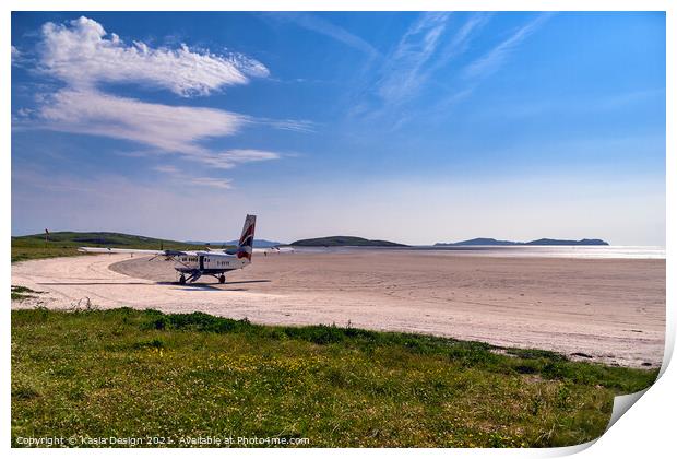 The Unique Beach Runway at Barra Airport Print by Kasia Design