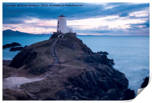 Llanddwyn Lighthouse Print by Susan Witterick