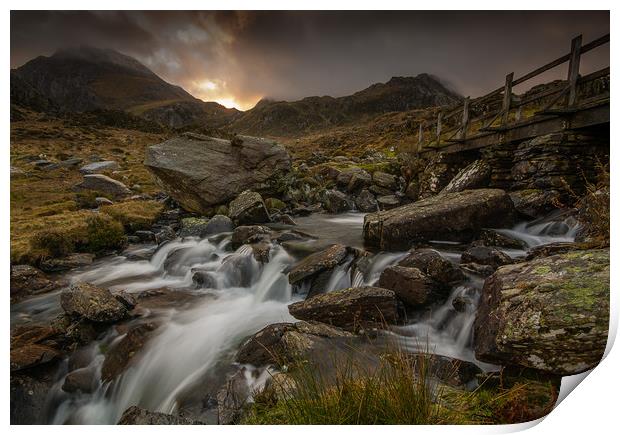 Dawn over Tryfan Print by Clive Ashton