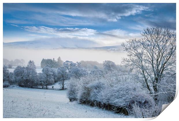 Winter mountain landscape Print by Clive Ashton