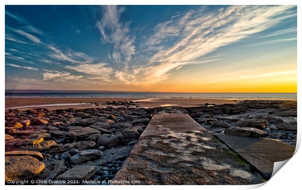 Dunraven Bay, Southerndown Print by Chris Drabble