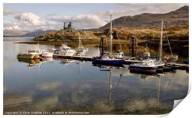 Castle Moil and Kyleakin Print by Chris Drabble