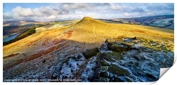 Crook Hill in Winter Print by Chris Drabble