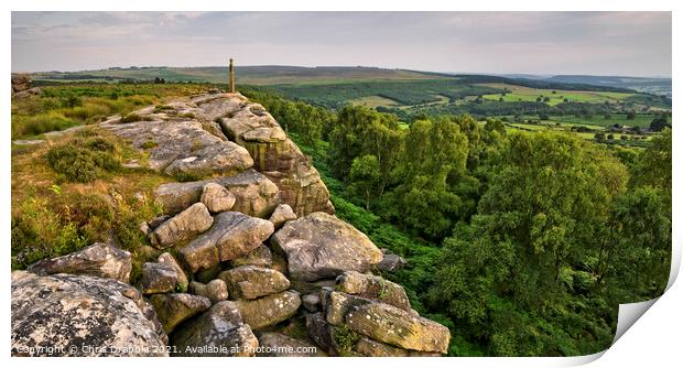 Nelson's Monument, Birchen Edge Print by Chris Drabble