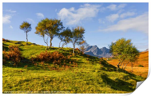 Bla Bheinn from the B8083 road Print by Chris Drabble