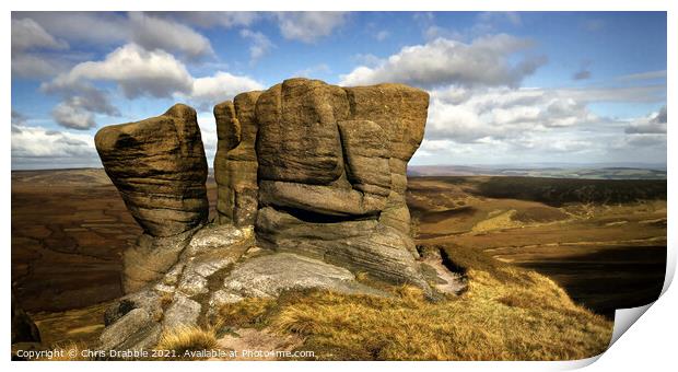 The Boxing Gloves on Kinder Scout's Northern Edge Print by Chris Drabble