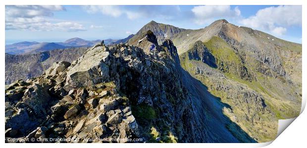 Crib Goch Print by Chris Drabble