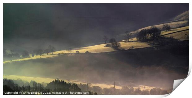 Winter colours in the Derwent Valley Print by Chris Drabble