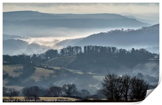 Derwent Valley mist Print by Chris Drabble