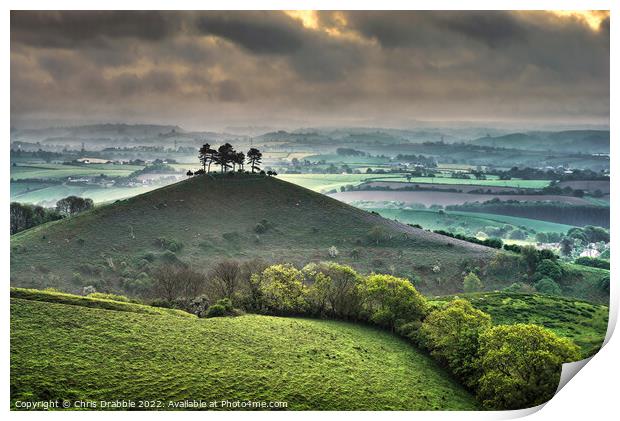 Colmers Hill at sunrise Print by Chris Drabble
