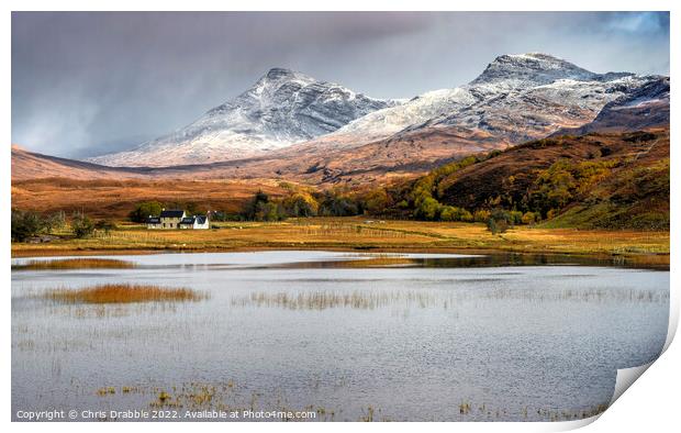 Loch Coultrie in Winter Print by Chris Drabble