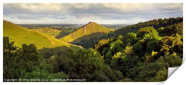 The view of Thorpe Cloud from Air Cottage Farm Print by Chris Drabble