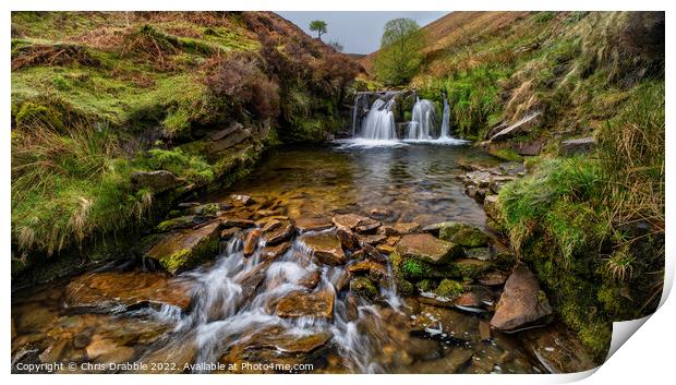 Fairbrook in spate Print by Chris Drabble